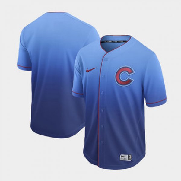 Men's Chicago Cubs Blank Blue Drift Fashion Jersey