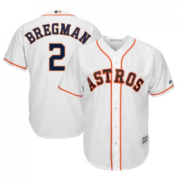 Men's Houston Astros 2 Alex Bregman White Cool Base Jersey