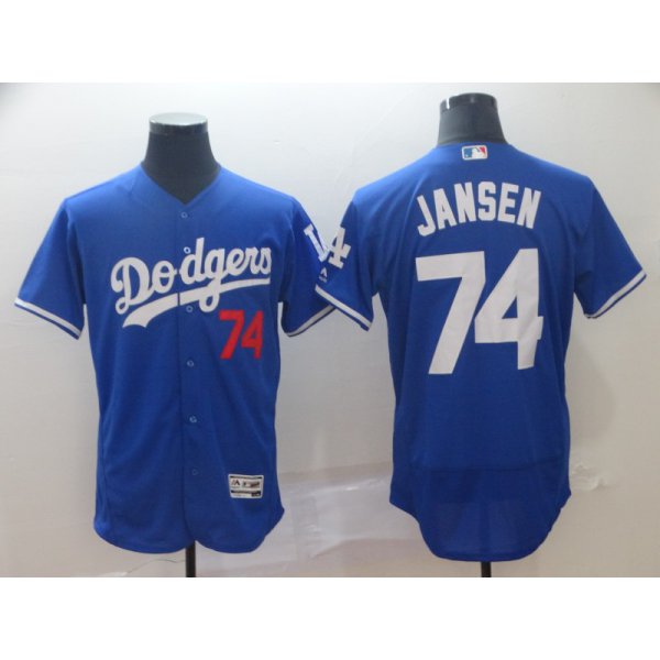 Men's Los Angeles Dodgers 74 Kenley Jansen Royal Flexbase Jersey