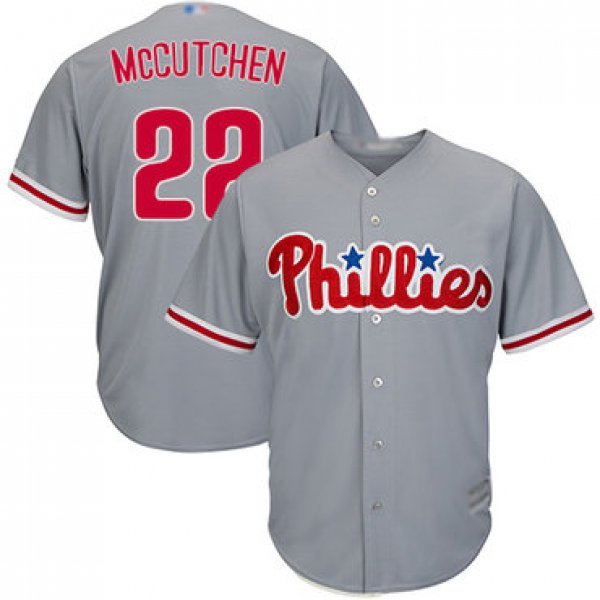 Men's Philadelphia Phillies #22 Andrew McCutchen Grey New Cool Base Stitched Baseball Jersey