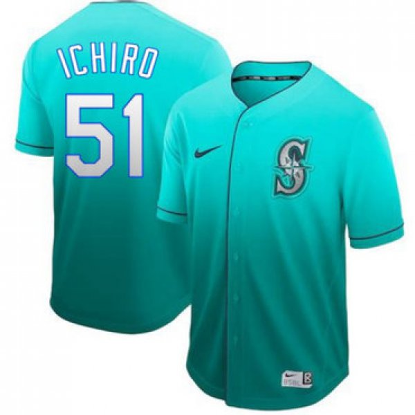 Men's Seattle Mariners 51 Ichiro Suzuki Green Drift Fashion Jersey