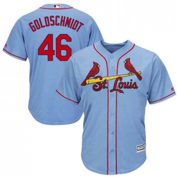 Men's St. Louis Cardinals #46 Paul Goldschmidt Light Blue Cool Base Jersey