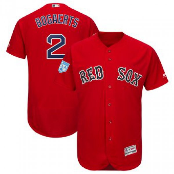 Men's Boston Red Sox 2 Xander Bogaerts Majestic Scarlet 2019 Spring Training Flex Base Player Jersey