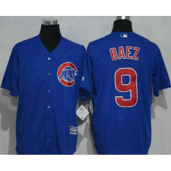 Men's Chicago Cubs #9 Javier Baez Royal Blue Stitched MLB Majestic Cool Base Jersey