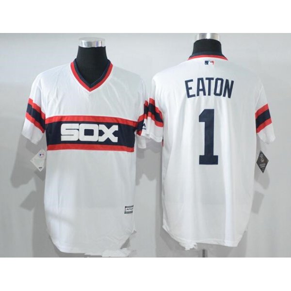 Men's Chicago White Sox #1 Adam Eaton White Pullover Stitched MLB Majestic Cool Base Jersey