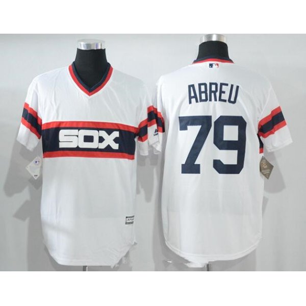 Men's Chicago White Sox #79 Jose Abreu White Pullover Stitched MLB Majestic Cool Base Jersey