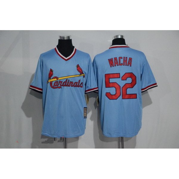 Men's St. Louis Cardinals #52 Michael Wacha Light Blue Majestic Cool Base Cooperstown Collection Player Jersey