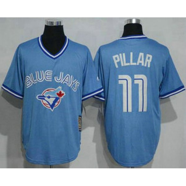 Men's Toronto Blue Jays #11 Kevin Pillar Light Blue Pullover Majestic Cool Base Cooperstown Collection Jersey