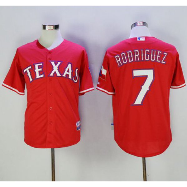 Rangers #7 Ivan Rodriguez Red Cool Base Stitched MLB Jersey