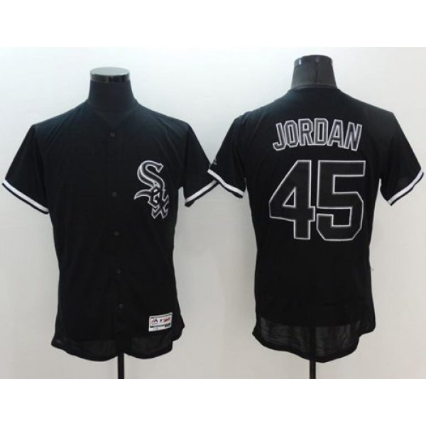 White Sox #45 Michael Jordan Black Fashion Flexbase Authentic Collection Stitched MLB Jersey