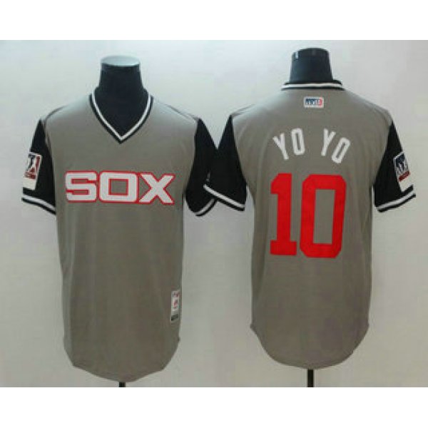 Men's Chicago White Sox #10 Yoan Moncada Yoyo Gray-Black 2018 Players' Weekend Authentic Jersey