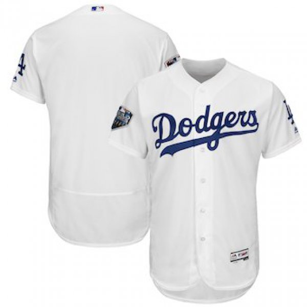 Men's Los Angeles Dodgers Majestic White 2018 World Series Flex Base Team Jersey