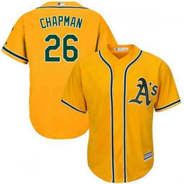 Men's Oakland Athletics #26 Matt Chapman Gold Cool Base Stitched MLB Jersey