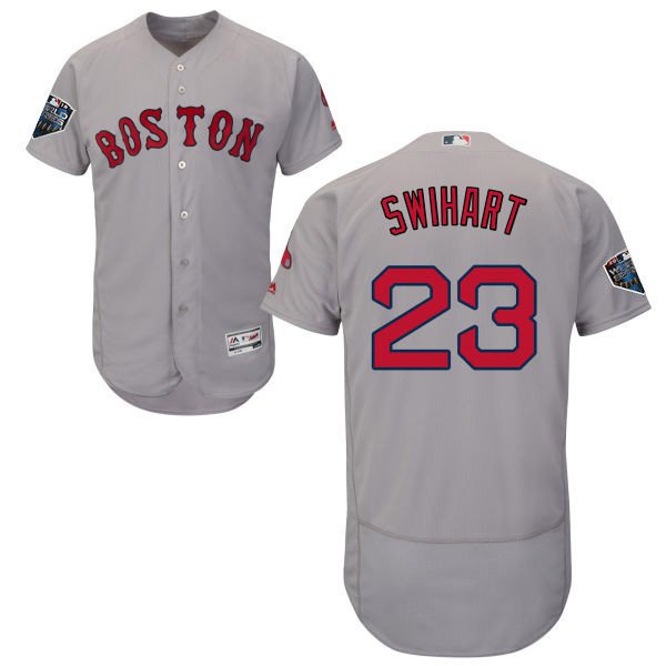 Red Sox #23 Blake Swihart Grey Flexbase Authentic Collection 2018 World Series Stitched MLB Jersey