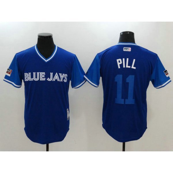 Toronto Blue Jays 11 Kevin PillarPill Majestic Royal 2018 Players Weekend Authentic Jersey