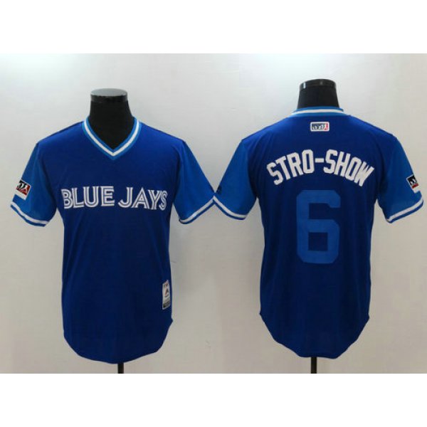 Toronto Blue Jays 6 Marcus Stroman Stro-Show Majestic Royal 2018 Players Weekend Authentic Jersey