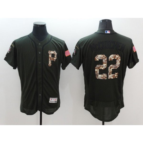 Men's Pittsburgh Pirates #22 Andrew McCutchen Green Salute to Service 2016 Flexbase Majestic Baseball Jersey