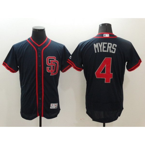 Men's San Diego Padres #4 Wil Myers Navy Blue Fashion Stars & Stripes 2016 Flexbase MLB Independence Day Jersey