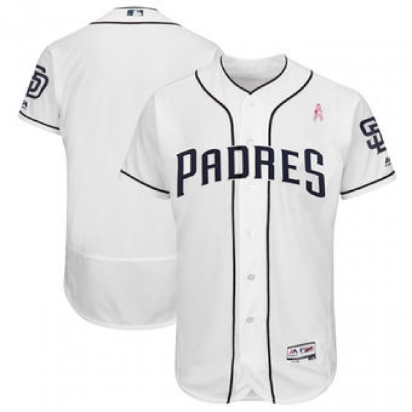 Men's San Diego Padres Majestic White 2018 Mother's Day Home Flex Base Team Jersey