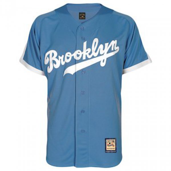 Men's Brooklyn Dodgers Majestic Blank Light Blue Alternate Cooperstown Cool Base Team Jersey