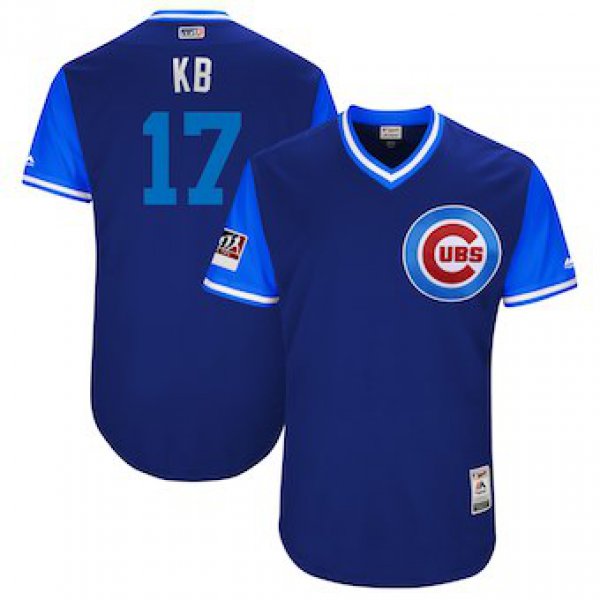 Men's Chicago Cubs 17 Kris Bryant KB Majestic Royal 2018 Players' Weekend Authentic Jersey