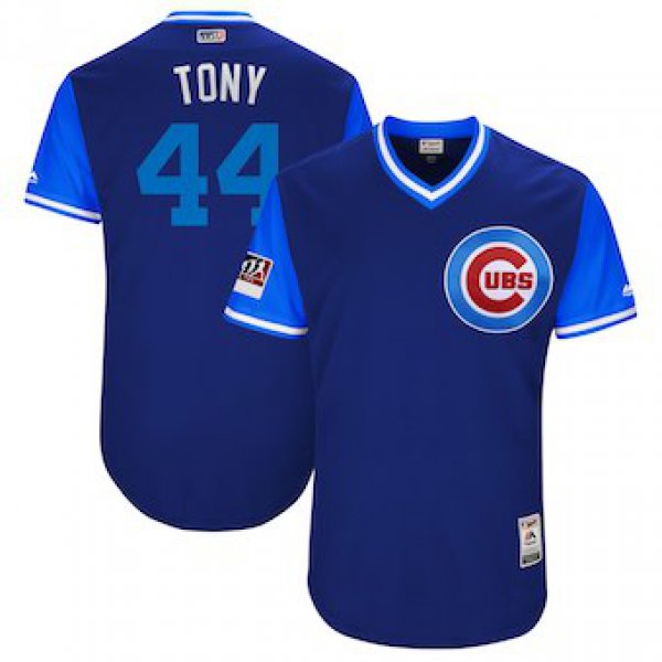 Men's Chicago Cubs 44 Anthony Rizzo Tony Majestic Royal 2018 Players' Weekend Authentic Jersey