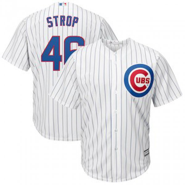 Men's Chicago Cubs 46 Pedro Strop Majestic Home White Cool Base Replica Player Jersey