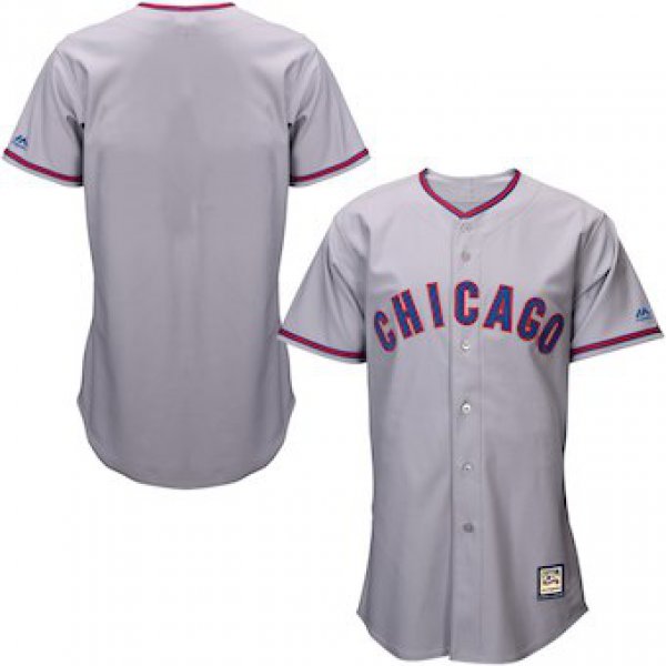 Men's Chicago Cubs Majestic Blank Gray Cooperstown Cool Base Team Jersey