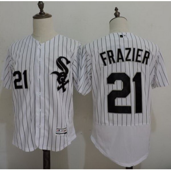 Men's Chicago White Sox #21 Todd Frazier White Home 2016 Flexbase Majestic Baseball Jersey