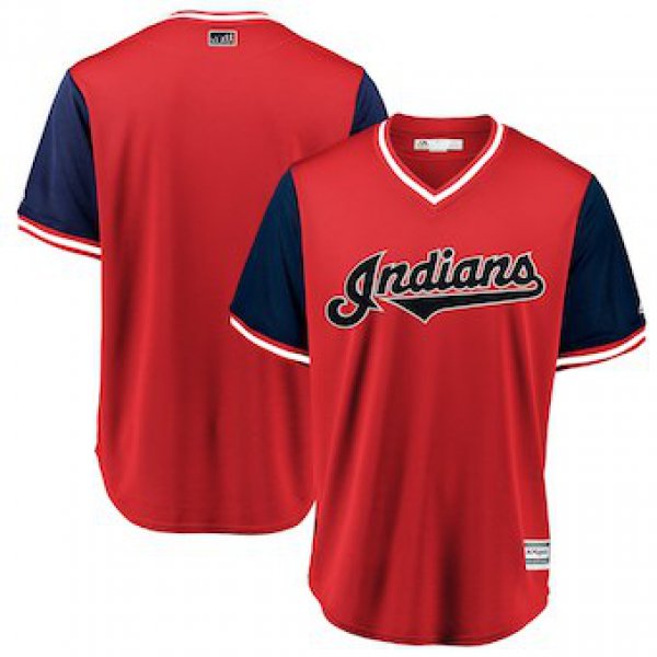 Men's Cleveland Indians Blank Majestic Red 2018 Players' Weekend Team Jersey