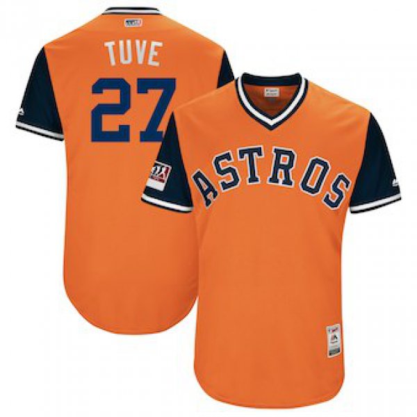 Men's Houston Astros 27 Jose Altuve Tuve Majestic Orange 2018 Players' Weekend Authentic Jersey