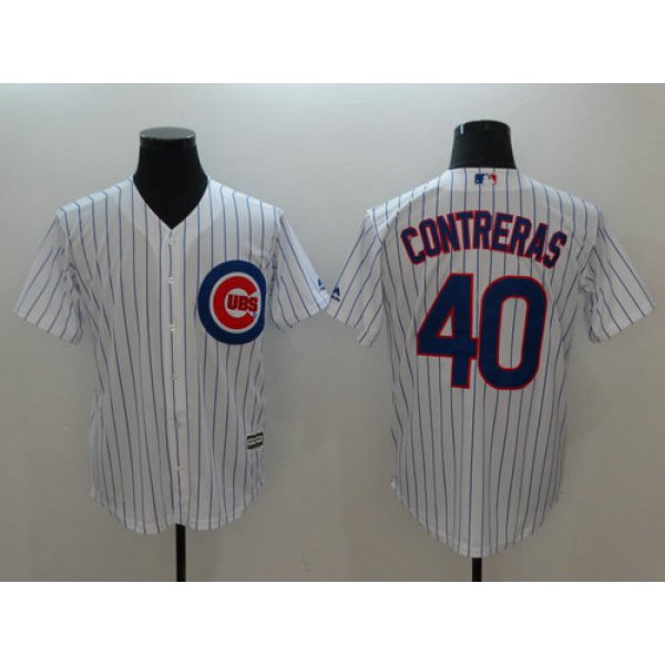 Chicago Cubs 40 Willson Contreras Majestic White Home Cool Base Player Jersey