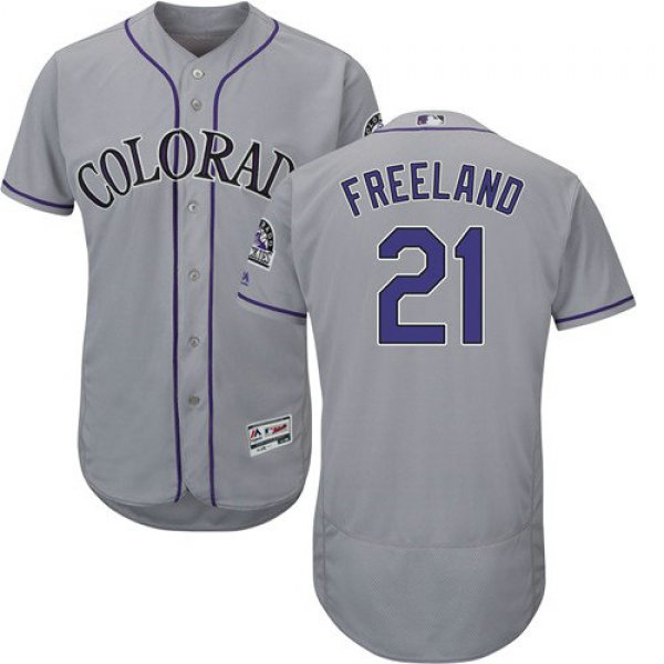 Colorado Rockies 21 Kyle Freeland Grey Flexbase Authentic Collection Stitched Baseball Jersey