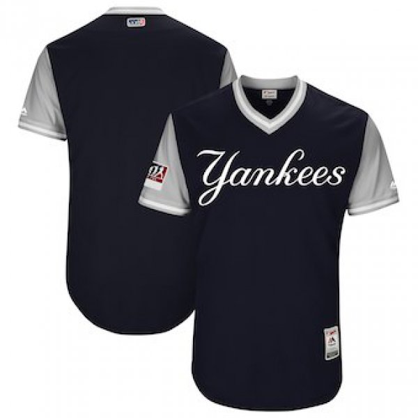 Men's New York Yankees Blank Majestic Navy 2018 Players' Weekend Authentic Team Jersey