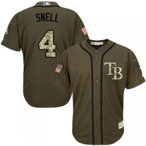 Tampa Bay Rays #4 Blake Snell Green Salute to Service Stitched Baseball Jersey