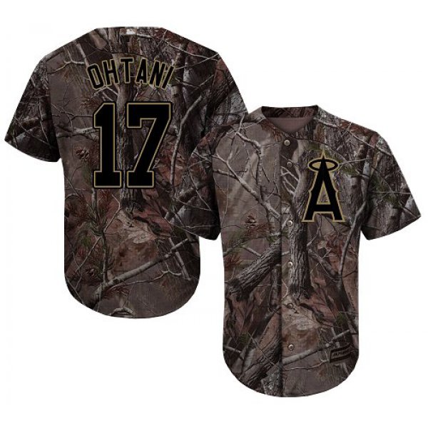 LA Angels of Anaheim #17 Shohei Ohtani Camo Realtree Collection Cool Base Stitched MLB Jersey