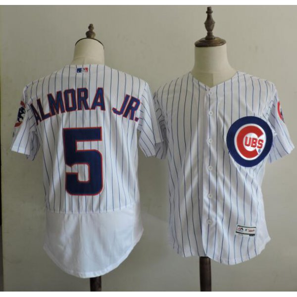 Men's Chicago Cubs #5 Albert Almora Jr. White Home 2016 Flexbase Majestic Baseball Jersey