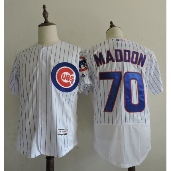 Men's Chicago Cubs Coach #70 Joe Maddon White Home 2016 Flexbase Majestic Baseball Jersey