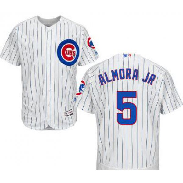 Men's Chicago Cubs #5 Albert Almora Jr White Home Cool Base Majestic Baseball Jersey