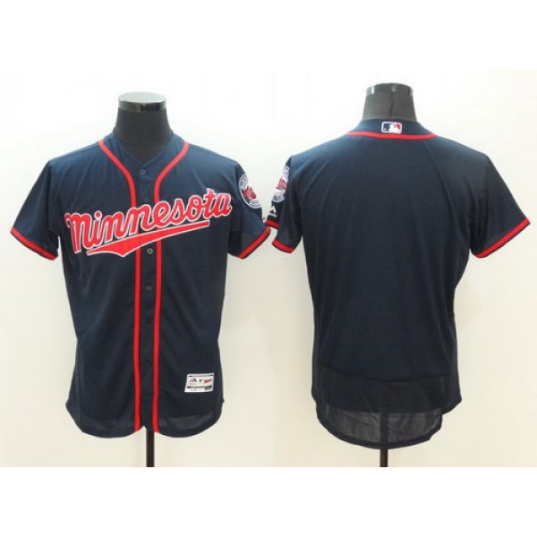 Men's Minnesota Twins Blank Navy Blue 2016 Flexbase Majestic Baseball Jersey