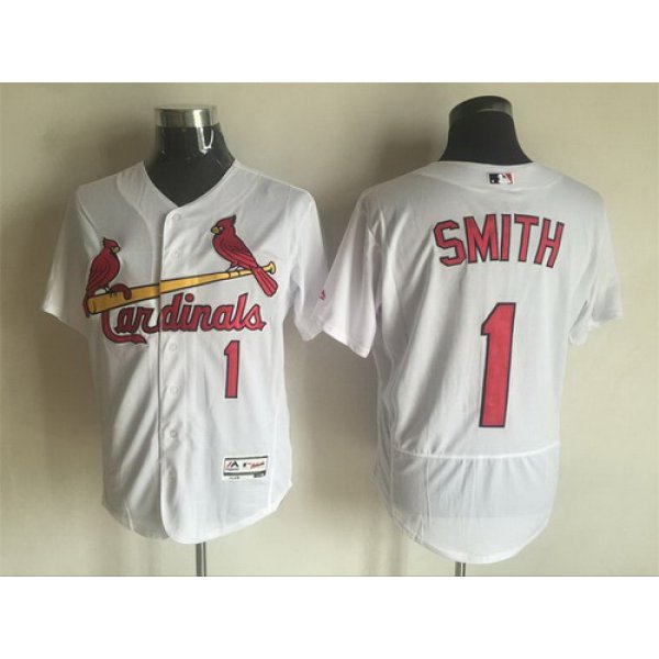 Men's St. Louis Cardinals #1 Ozzie Smith Retired White 2016 Flexbase Majestic Baseball Jersey