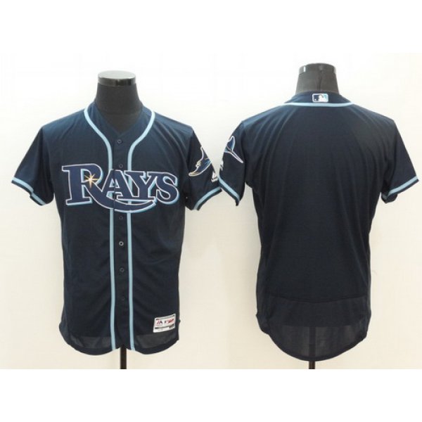 Men's Tampa Bay Rays Blank Navy Blue 2016 Flexbase Majestic Baseball Jersey
