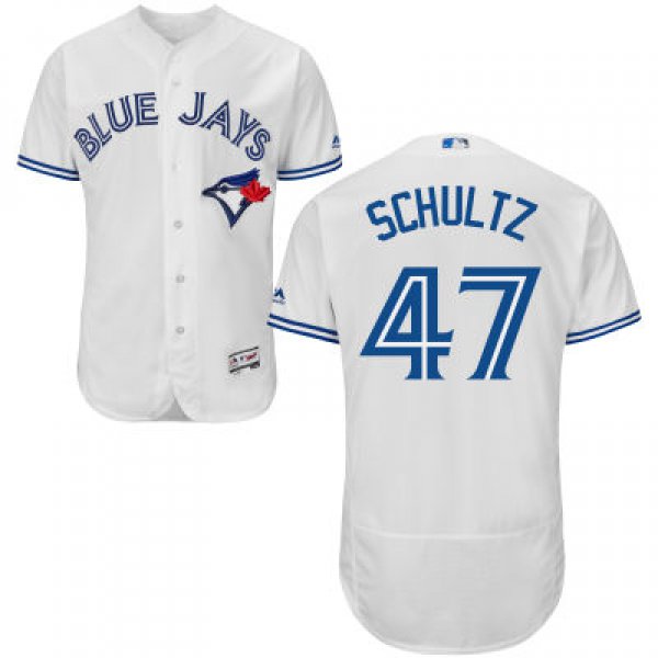 Men's Toronto Blue Jays #47 Bo Schultz White Home 2016 Flexbase Majestic Baseball Jersey