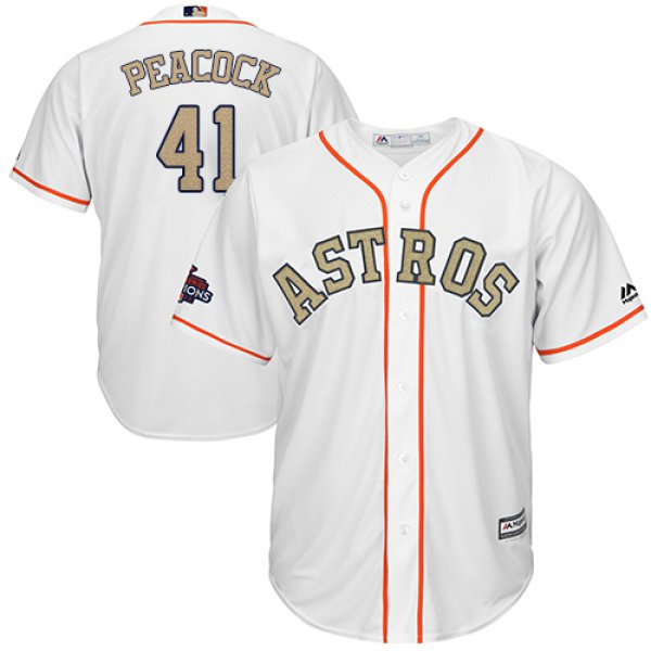 Houston Astros #41 Brad Peacock White 2018 Gold Program Cool Base Stitched MLB Jersey