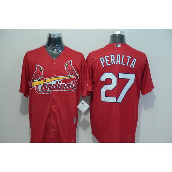 Men's St. Louis Cardinals #27 Jhonny Peralta Red 2015 MLB Cool Base Jersey