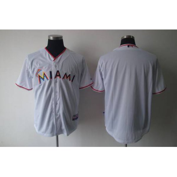 Miami marlins Blank White 2018 Home Stitched MLB Jersey