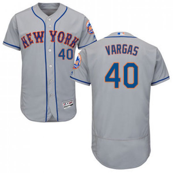 New York Mets #40 Jason Vargas Grey Flexbase Authentic Collection Stitched Baseball Jersey