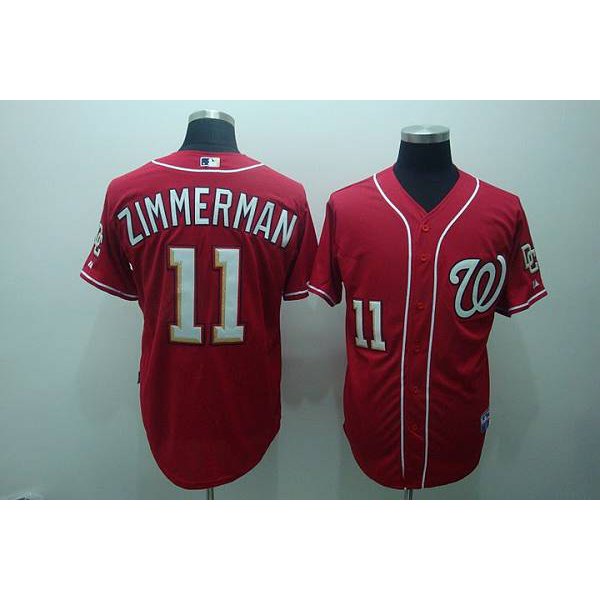 Washington Nationals #11 Zimmerman Ryan Red Stitched MLB Jersey