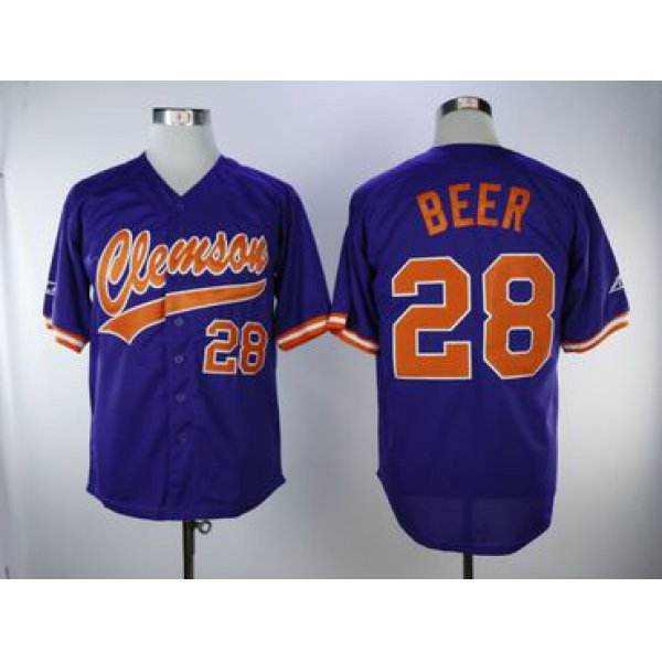 Clemson Tigers #28 Seth Beer Purple College Baseball Jersey