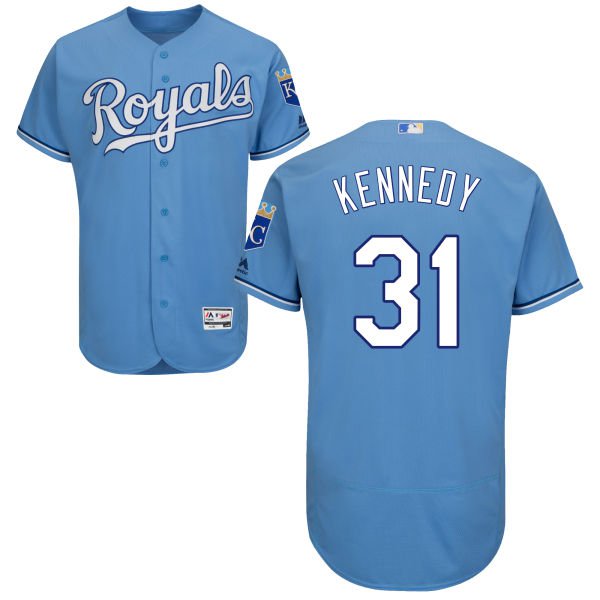 Men's Kansas City Royals #31 Ian Kennedy Majestic Light Blue 2016 Flexbase Authentic Collection Jersey